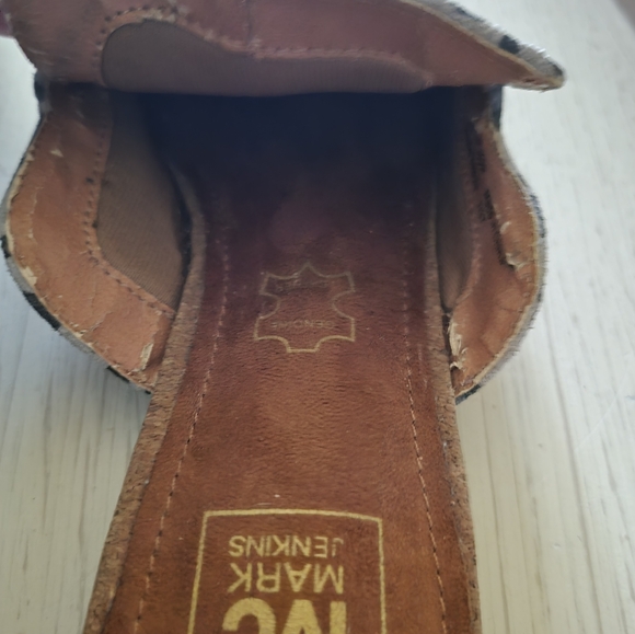 Mark Jenkins Leather Leopard Print Slide Mules 37/7 - Picture 6 of 6